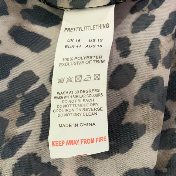 Pretty Little Thing Cut Out Brown Animal Print Maxi Dress Size 12 - Picture 10 of 11